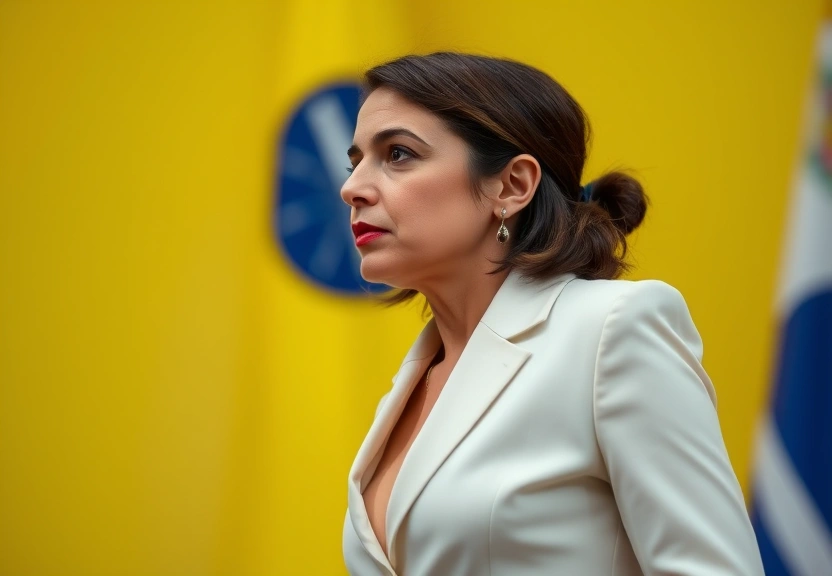 Representação visual de Ocasio-Cortez exige a Trump esclarecer tarifas que afecarán a Brasil