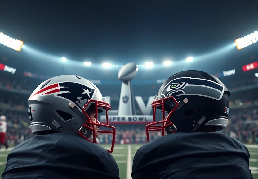 Representação visual de Patriots x Seahawks: horário e onde assistir ao Super Bowl LX